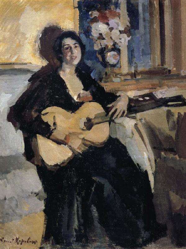 Konstantin Korovin The lady play Guitar